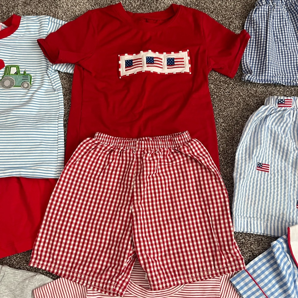 American Flag Embroidered Outfit